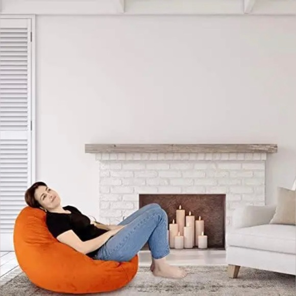 DELMACH BEAN BAG Stuff Animal Orange Storage/Cover Soft Microsuede Extra Large - Picture 7 of 9